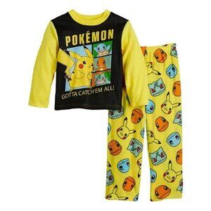 Pokemon Gotta Catch 'Em All Pikachu Group 2 Piece Pajama Set Boys Size 4 Yellow